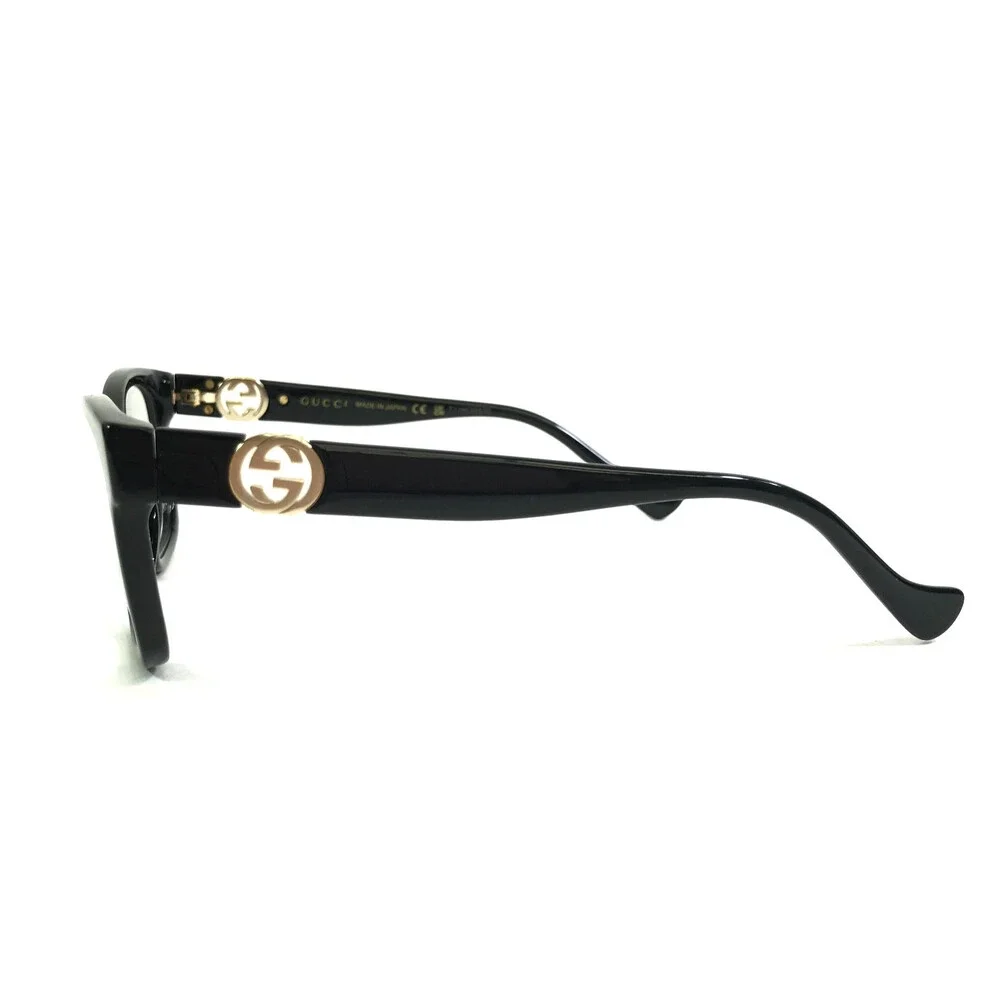 Gucci Eyeglasses Frames GG1025OZ 004 Shiny Black Gold Cat Eye Full Rim 51-18-140 - Picture 5 of 11